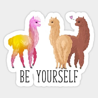 Be Yourself Cute Alpaca Sticker